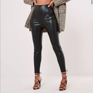 Missguided Black Faux Leather Leggings